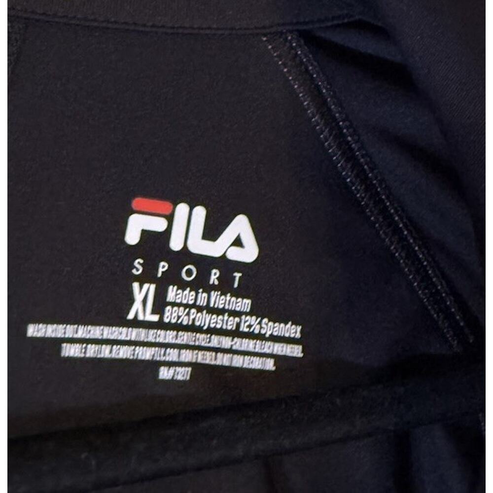 Fila Sport Jacket Womens XL Retro Track Jacket Black Full Zip - Picture 7 of 7